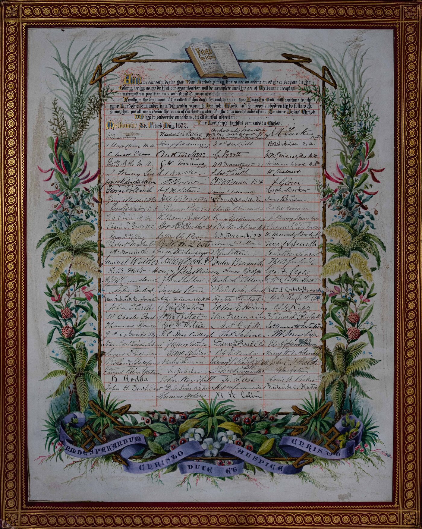 Revd Dr Charles Perry D D Lord Bishop Of Melbourne from the priests and deacons of his Diocese [on] St Peters Day 1872