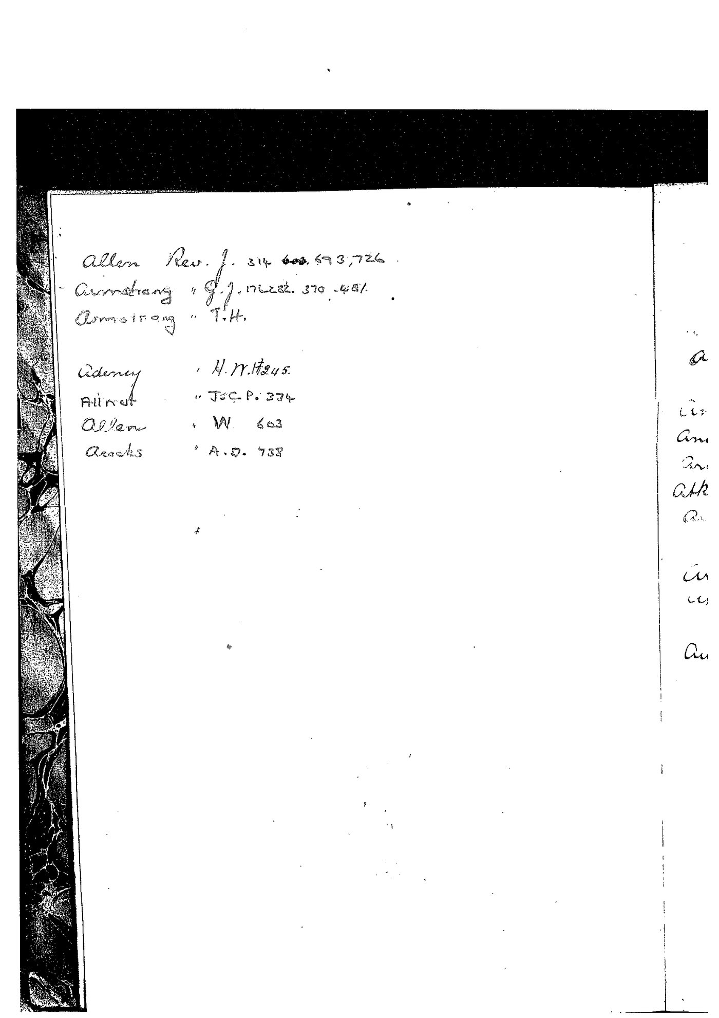 Registrar - Thomas a'Beckett Letter Book March 19 1884 - October 10 1884 index