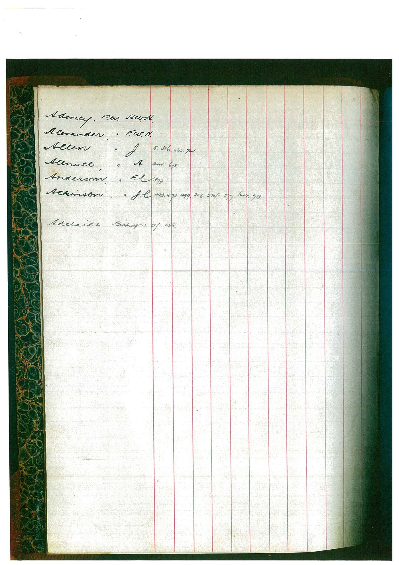 Registrar - William Edward Morris Letter Book January 3 1904 - August 3 1904 index
