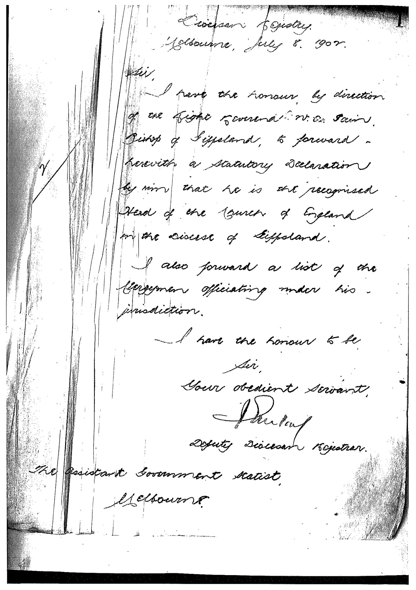 Gippsland Diocese Letter Book 6 July 1902 - 2 November 1904
