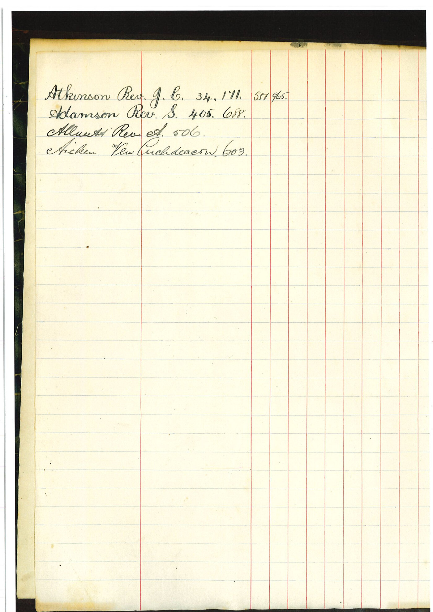 Registrar - Albert Edward McLennan Letter Book July 28 1920 - November 29 1920 index