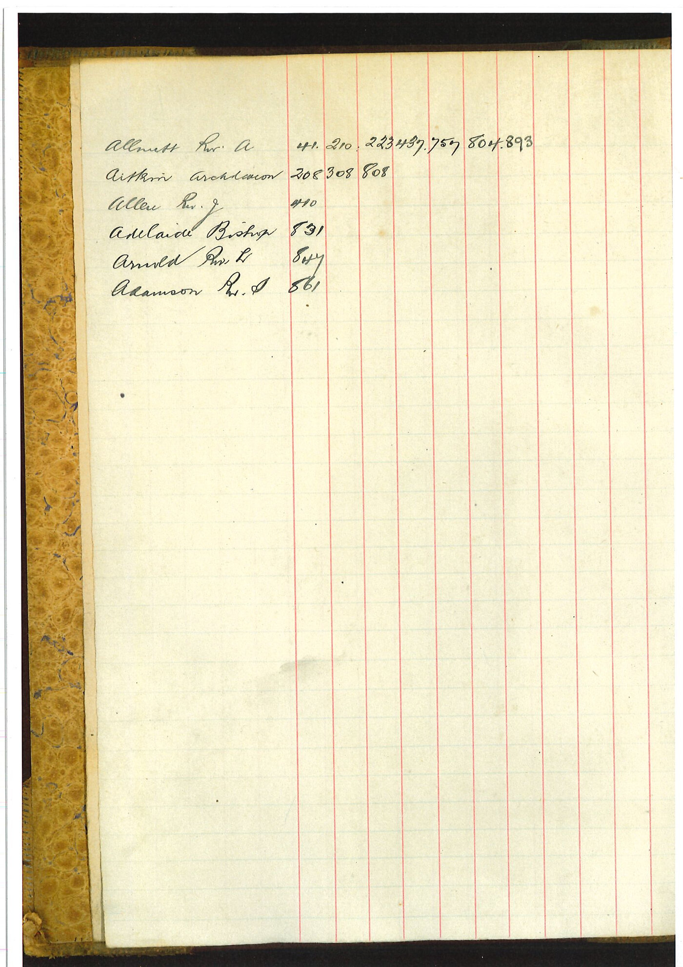 Registrar - Albert Edward McLennan Letter Book August 30 1922 - January 22 1923 index