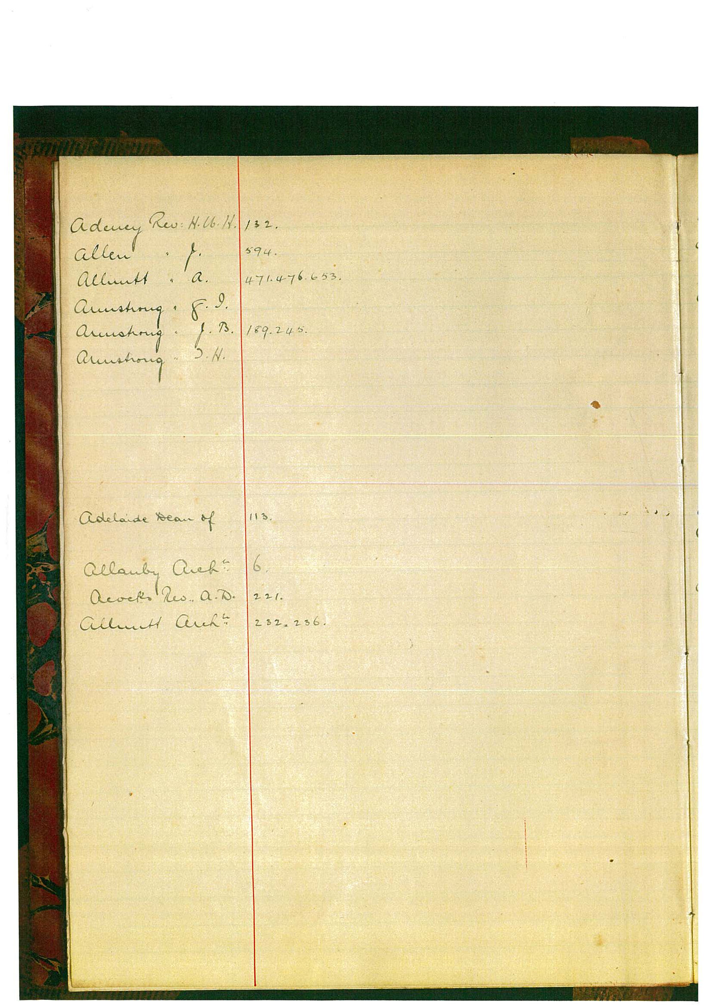 Registrar - William Edward Morris Letter Book July 2 1889 - December 5 1889 index