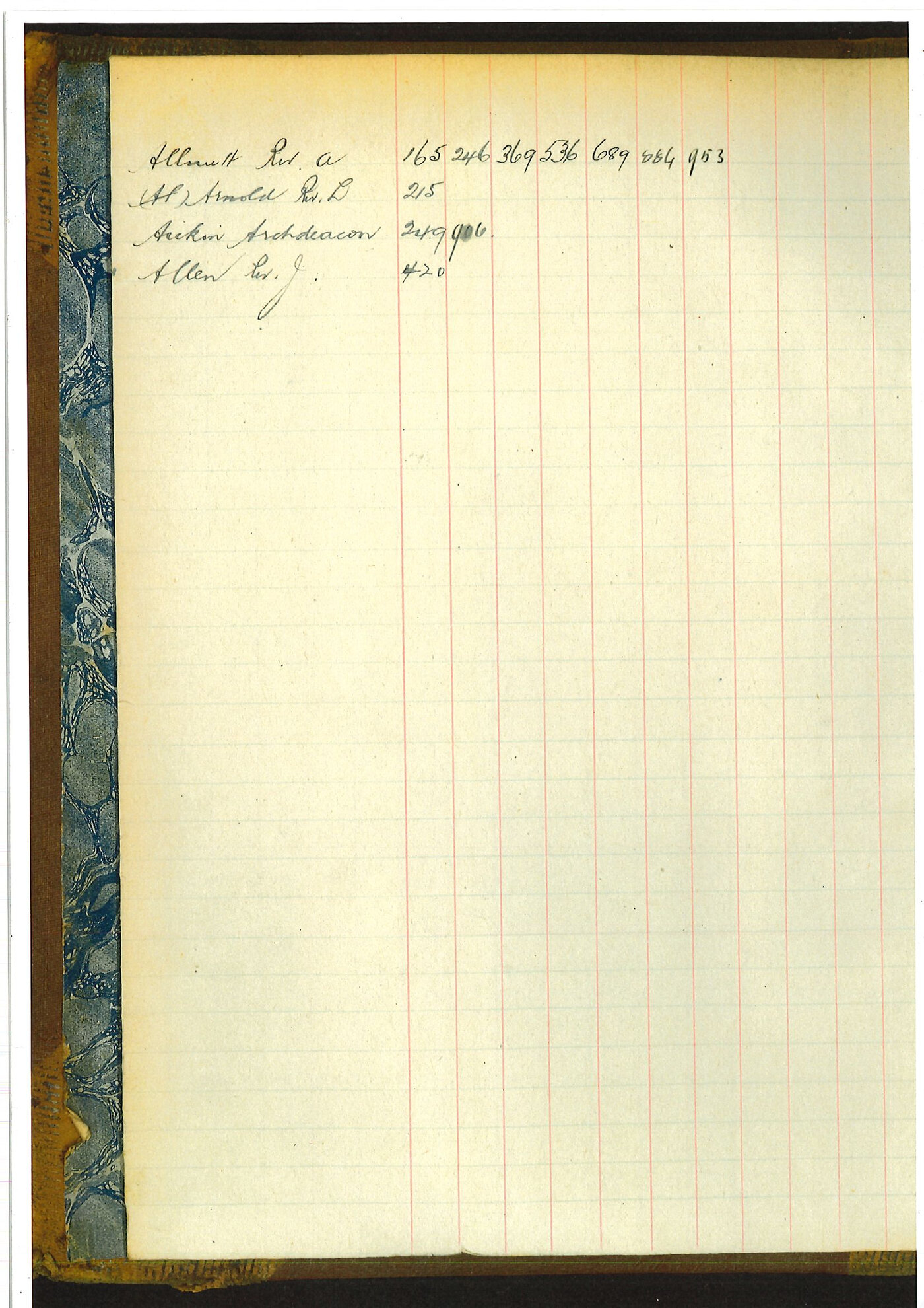 Registrar - Albert Edward McLennan Letter Book November 19 1923 - April 12 1924 index
