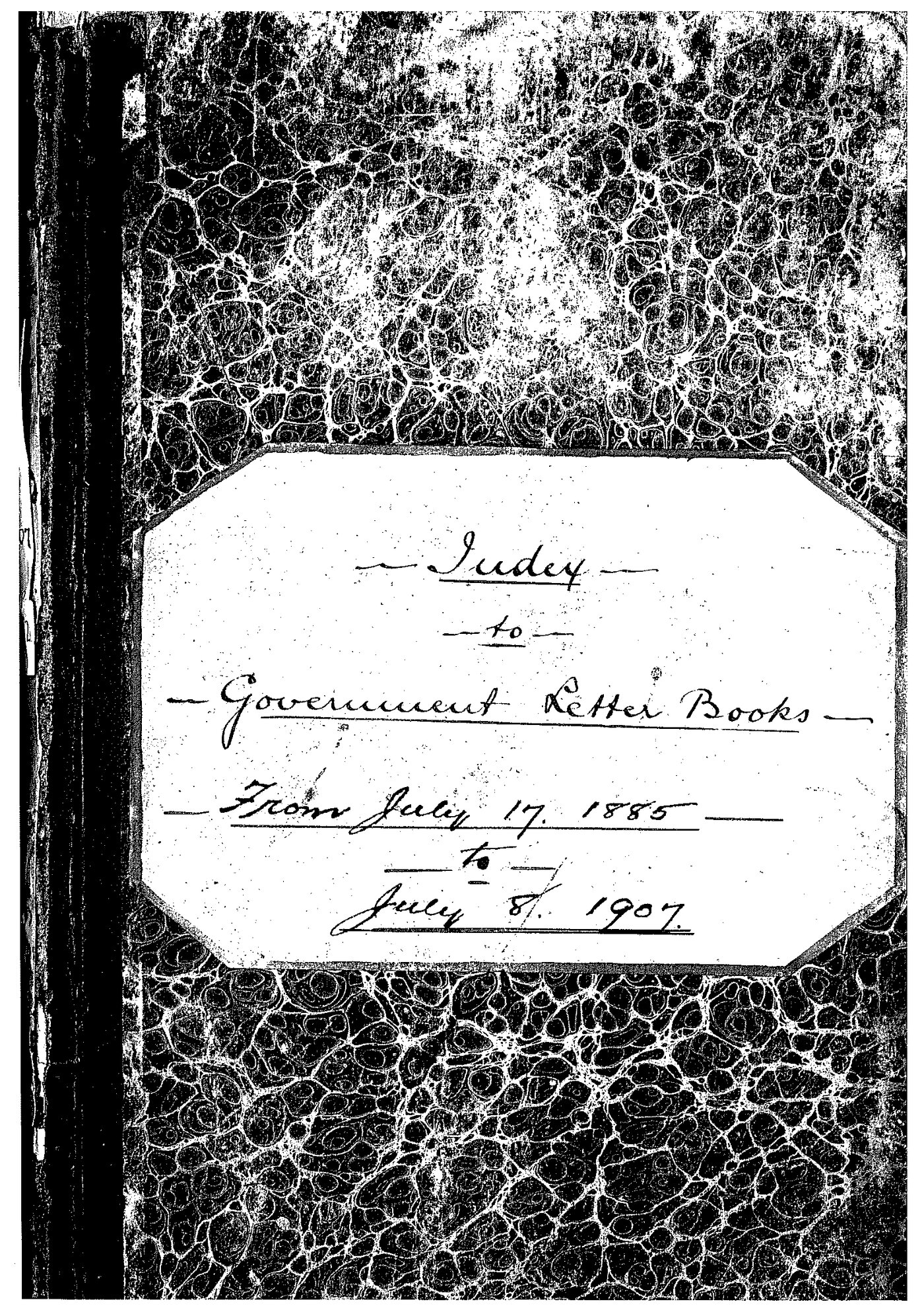 Archbishops Bishops Office Correspondence: Index to Government Letter Books from July 17 1885 - July 8 1907 Part 2 index