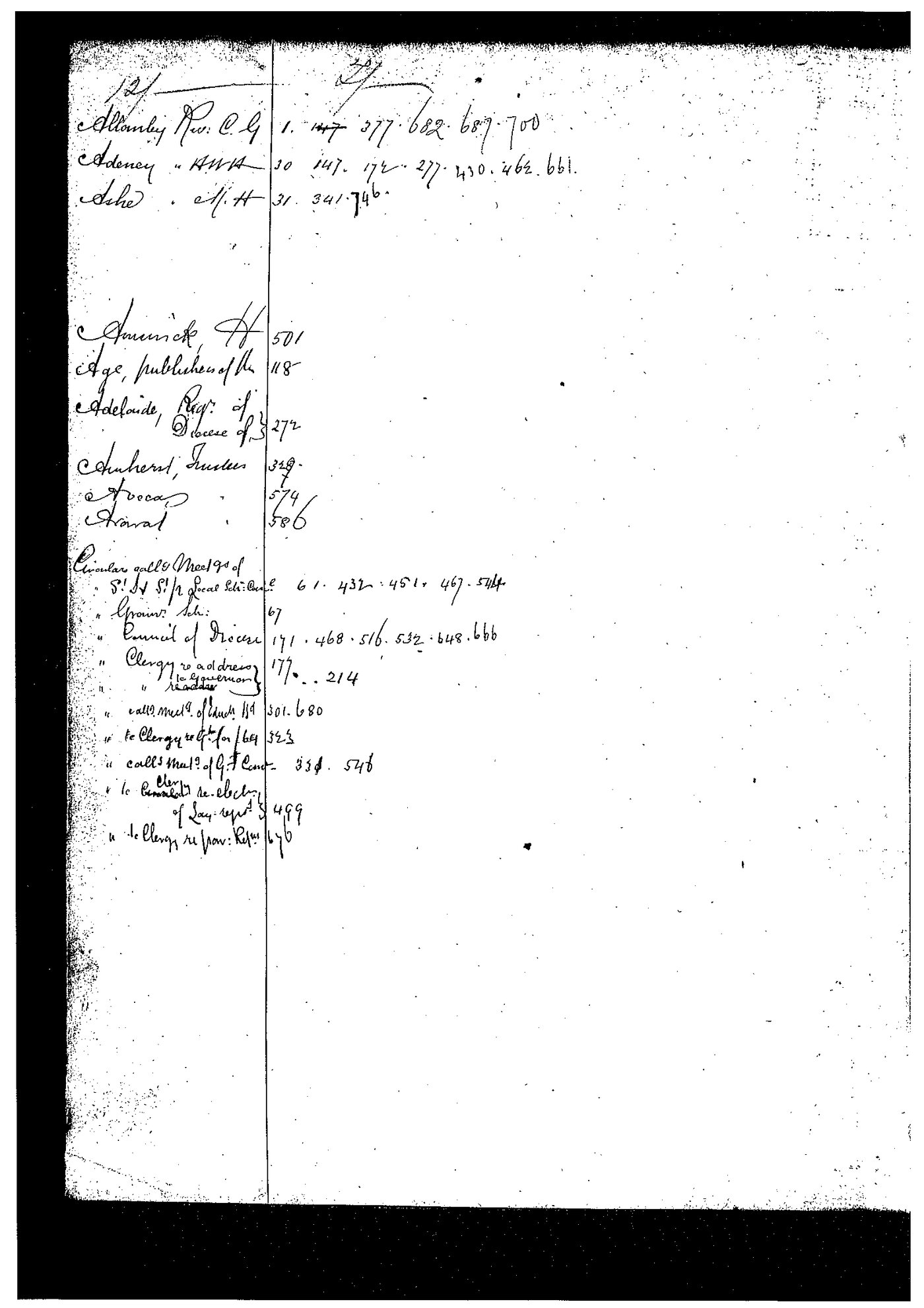 Registrar - Thomas a'Beckett Letter Book July 1 1863 - January 22 1864 index