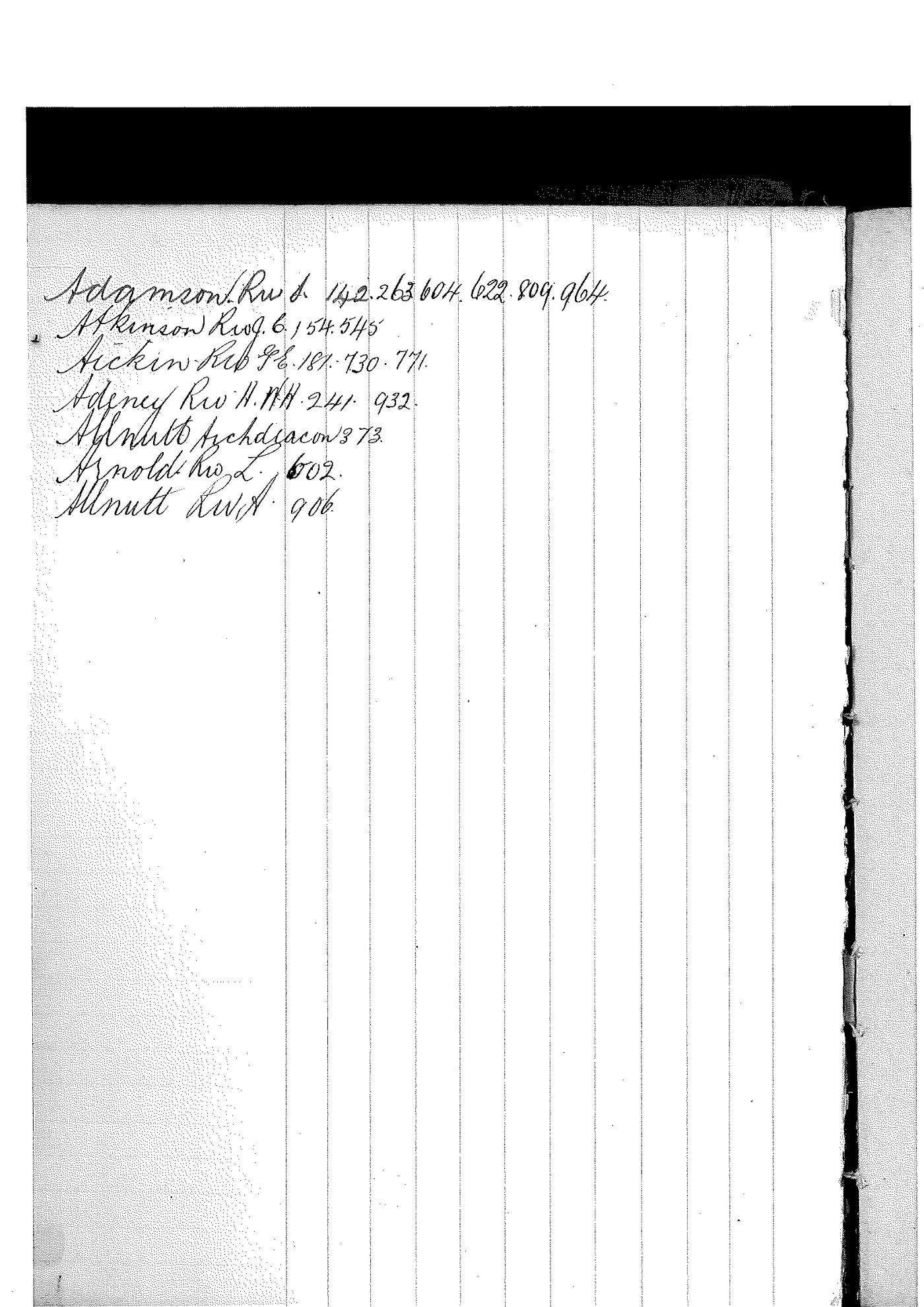 Registrar - Albert Edward McLennan Letter Book June 8 1916 - September 20 1916 index