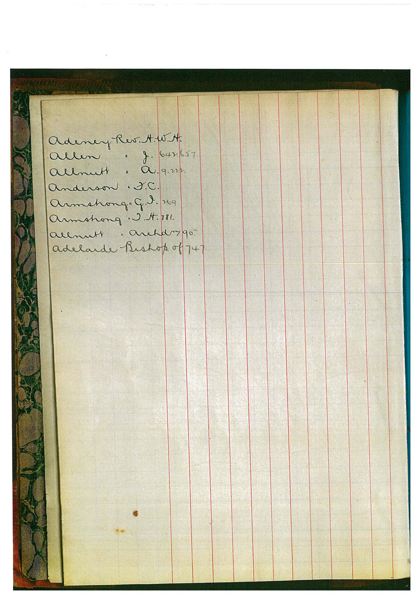 Registrar - William Edward Morris Letter Book December 21 1893 - June 1 1894 index