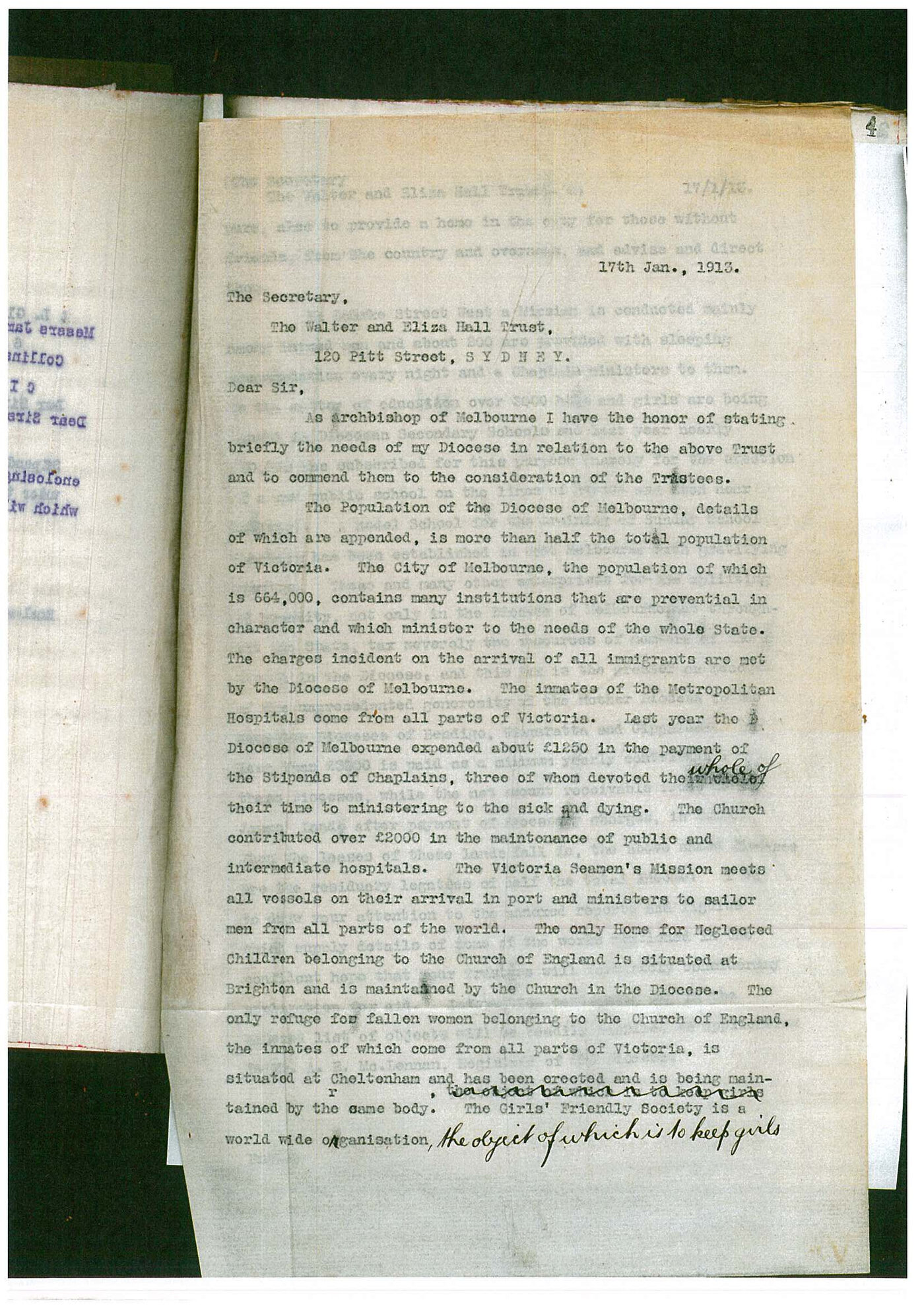 Registrar - Albert Edward McLennan Letter Book January 18 1913 - June 4 1913