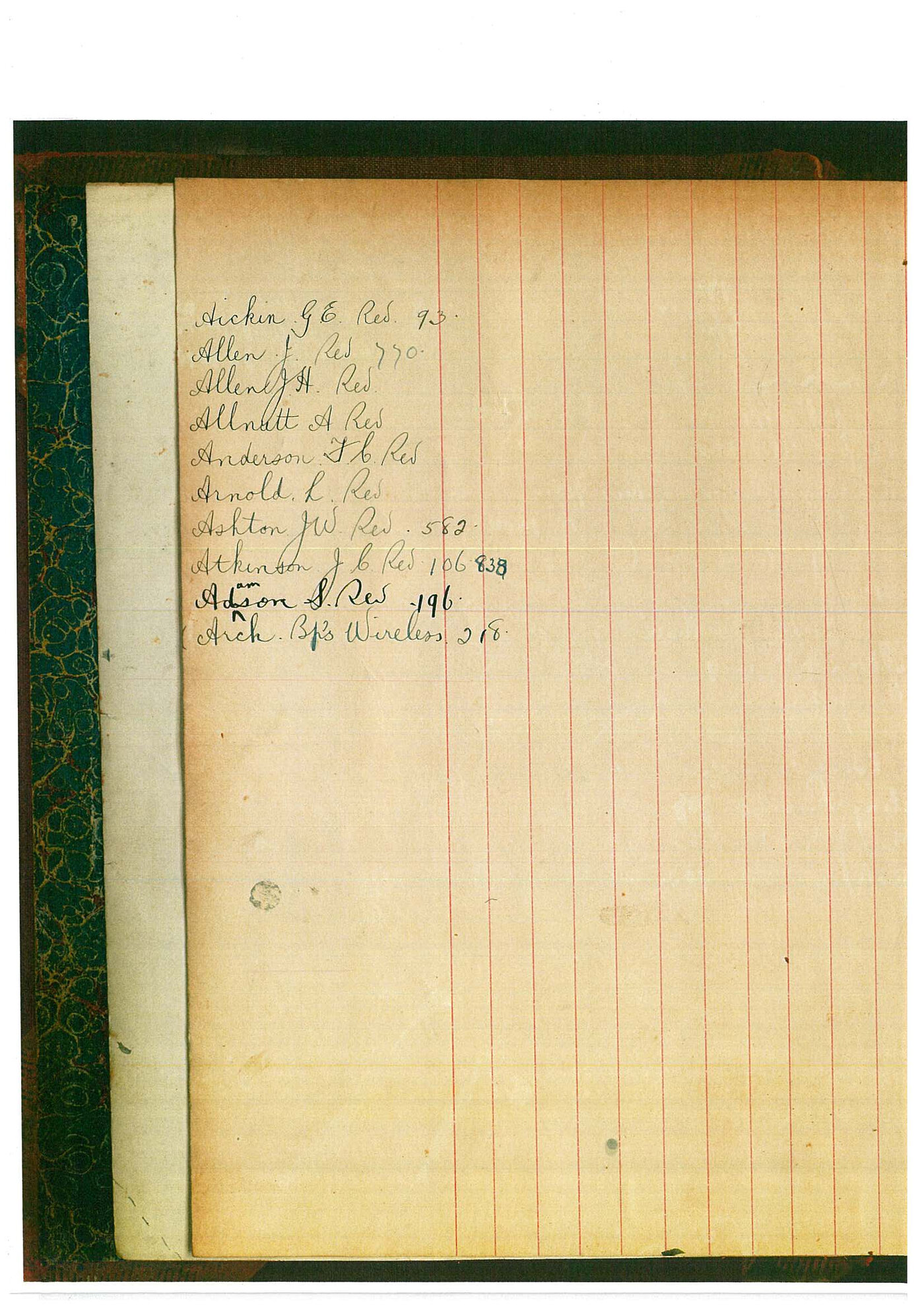 Registrar - Albert Edward McLennan Letter Book August 25 1913 - January 5 1914 index