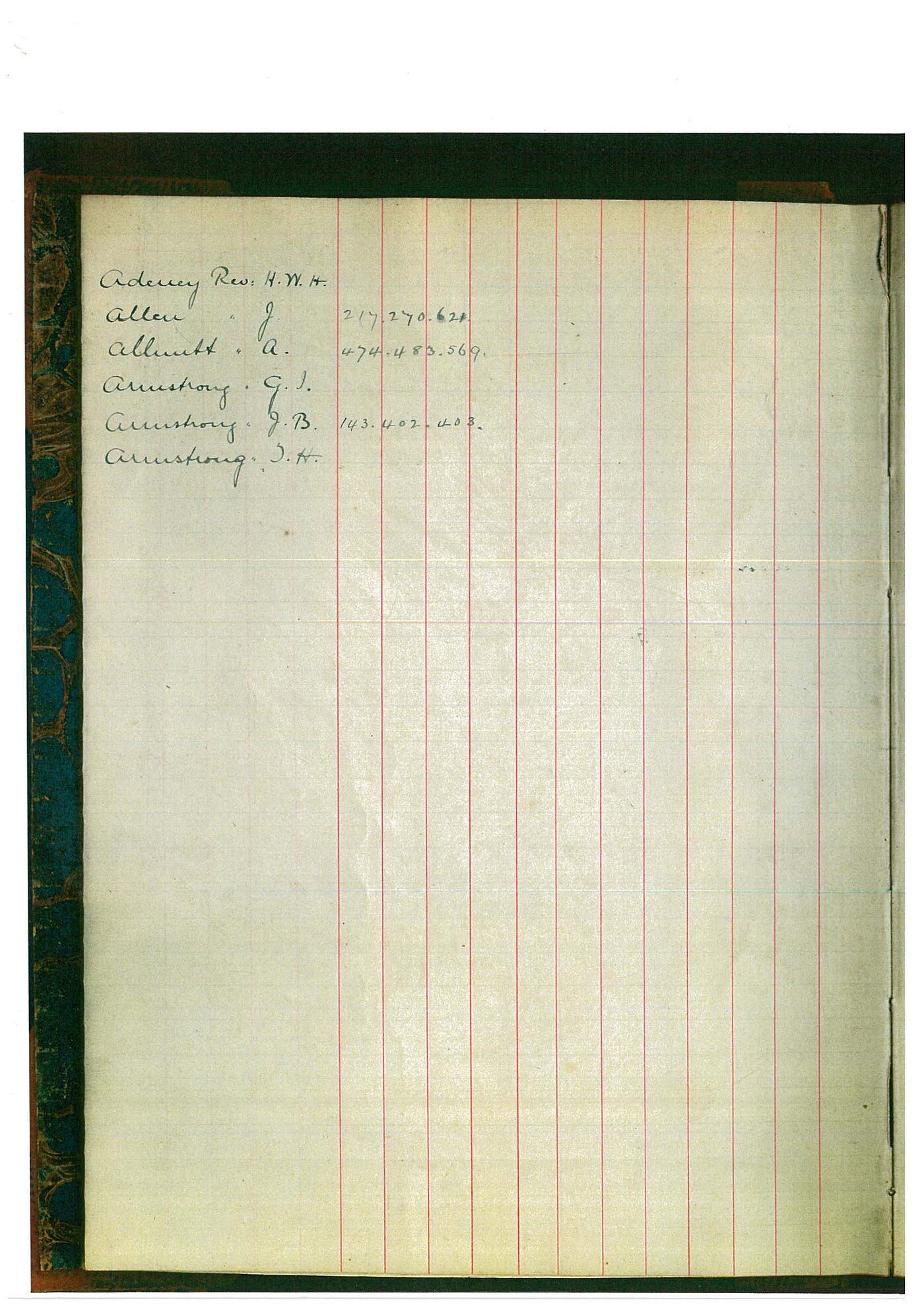 Registrar - William Edward Morris Letter Book May 2 1890 - October 9 1890 index