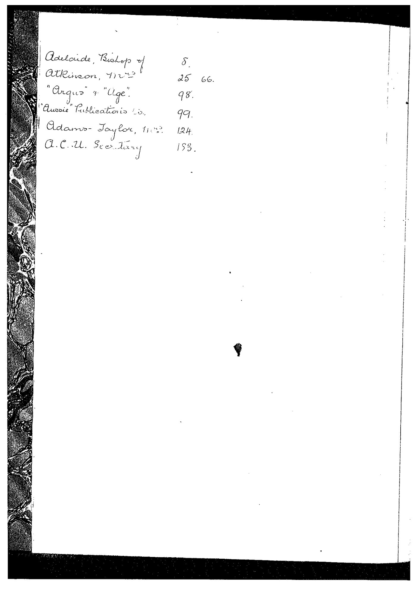 Archbishops Bishops Office Correspondence: Archbishop Harrington Clare Lees Letter Book May 12 1922 - July 14 1922 index