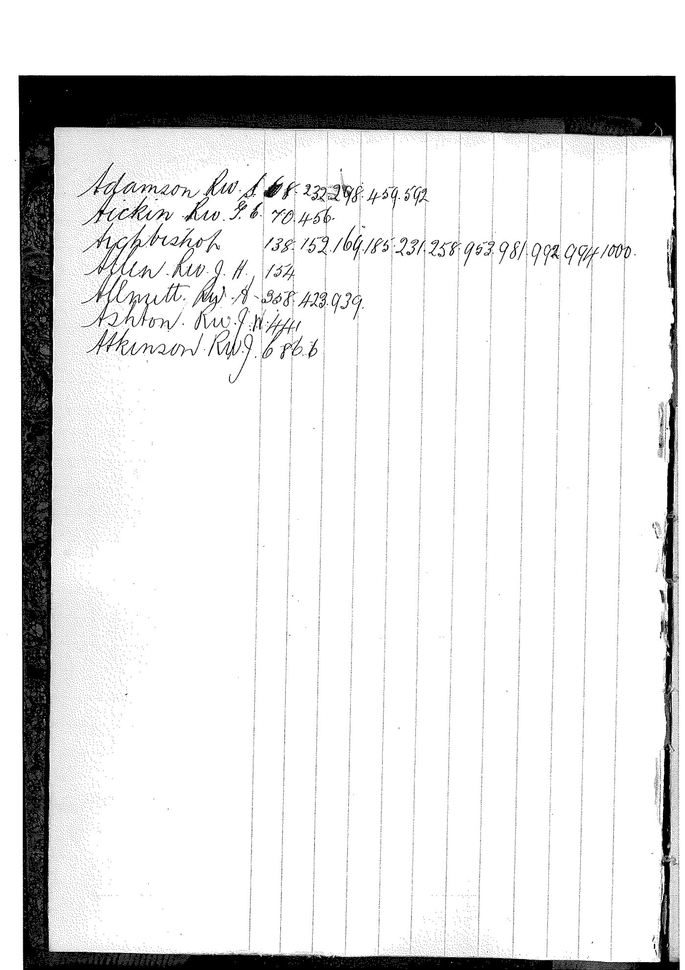 Registrar - Albert Edward McLennan Letter Book September 19 1916 - January 18 1917 index