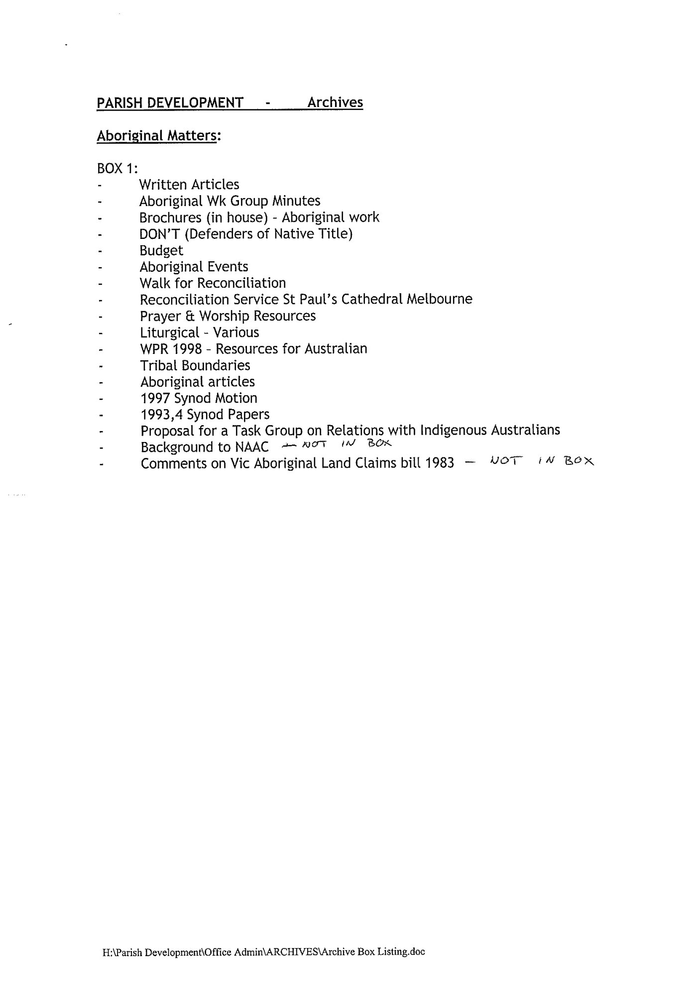 Aboriginal Working Group (AWG): Aboriginalworkinggroup