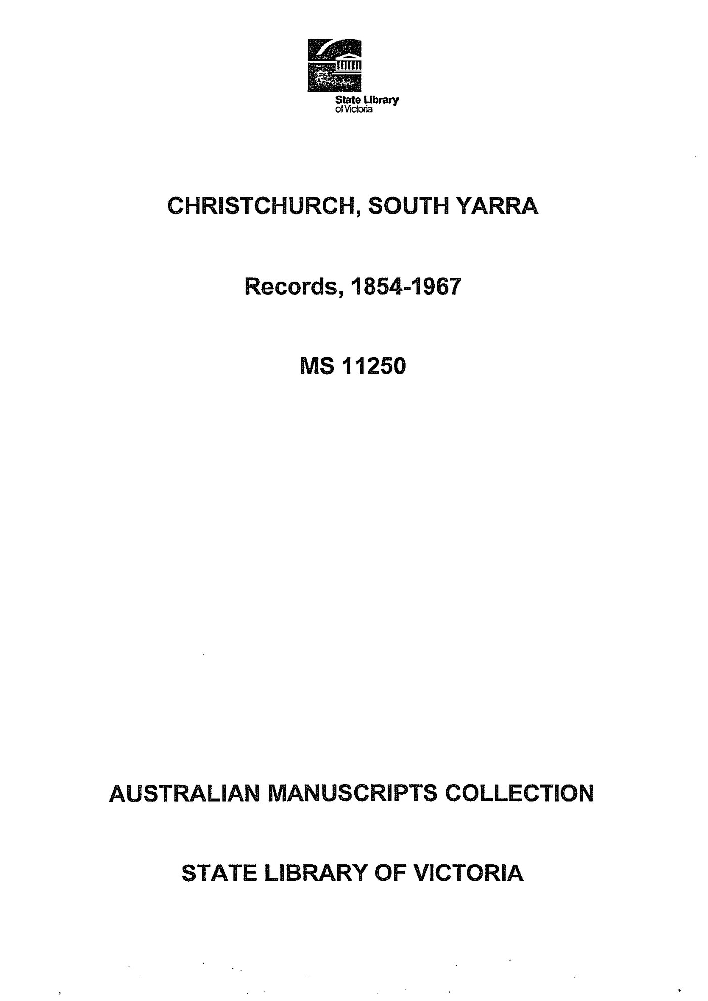 General Correspondence: christchurchsouthyarra