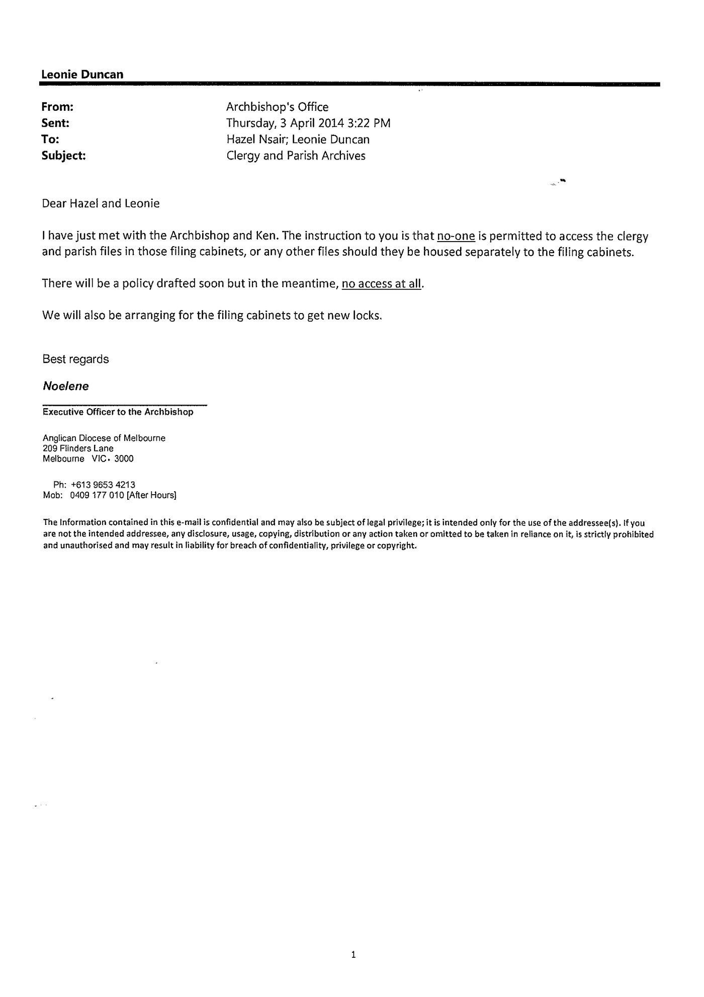 Correspondence and enquiries: clergyfilesinstructions