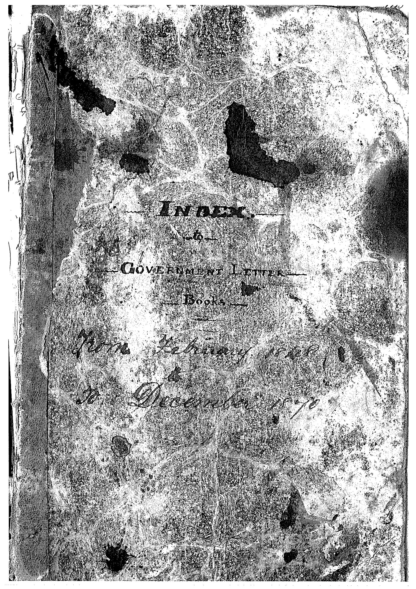 Archbishops Bishops Office Correspondence: Index to Government Letter Books from February 1848 - December 1870 Part 1 LBGovernmentIndexBook37