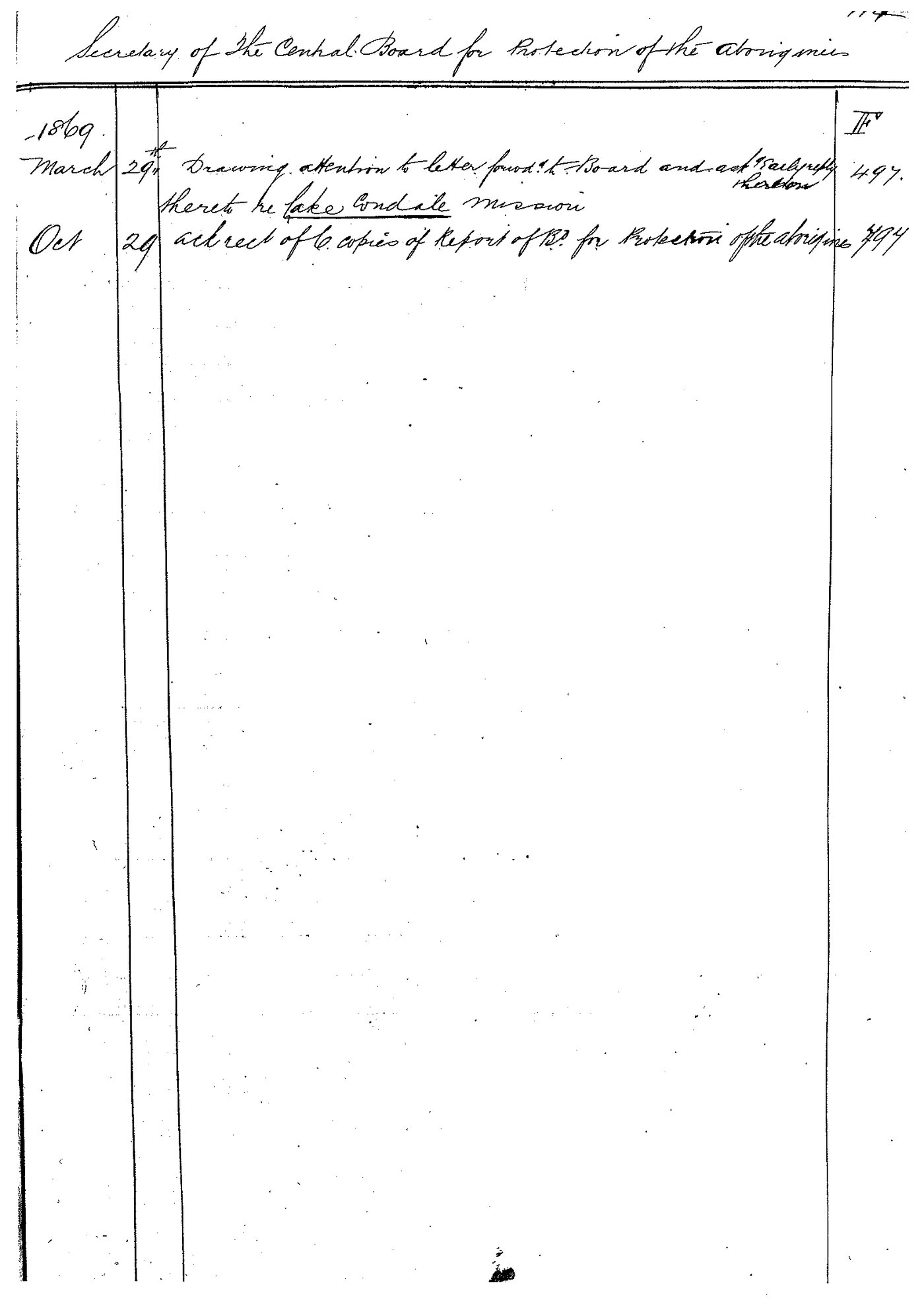 Archbishops Bishops Office Correspondence: Index to Government Letter Books from February 1848 - December 1870 Part 1. LBProtectionAboriginesBook37