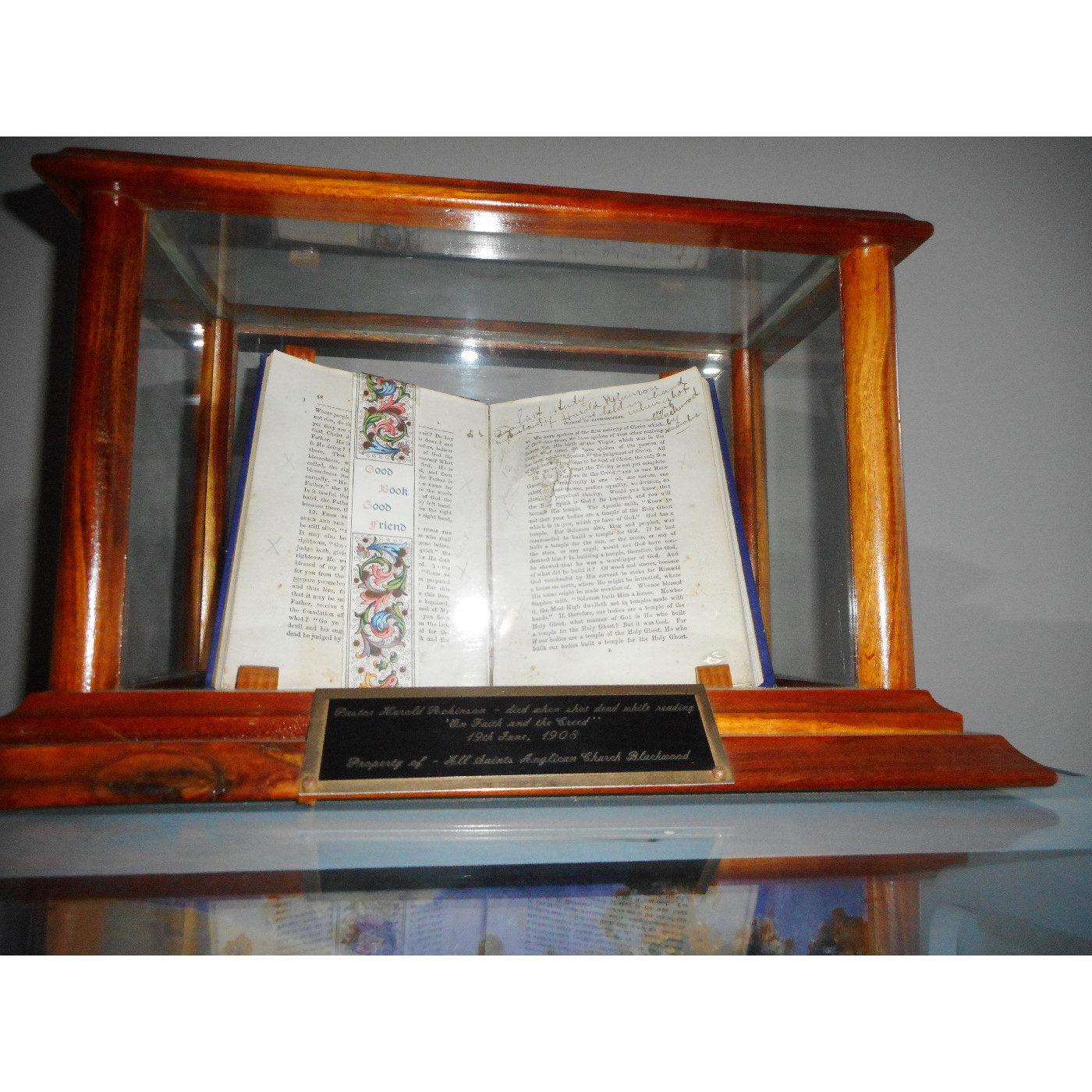 All Saints Blackwood: Diorama and Book of sermons