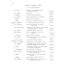 Anglican Historical Society Lectures