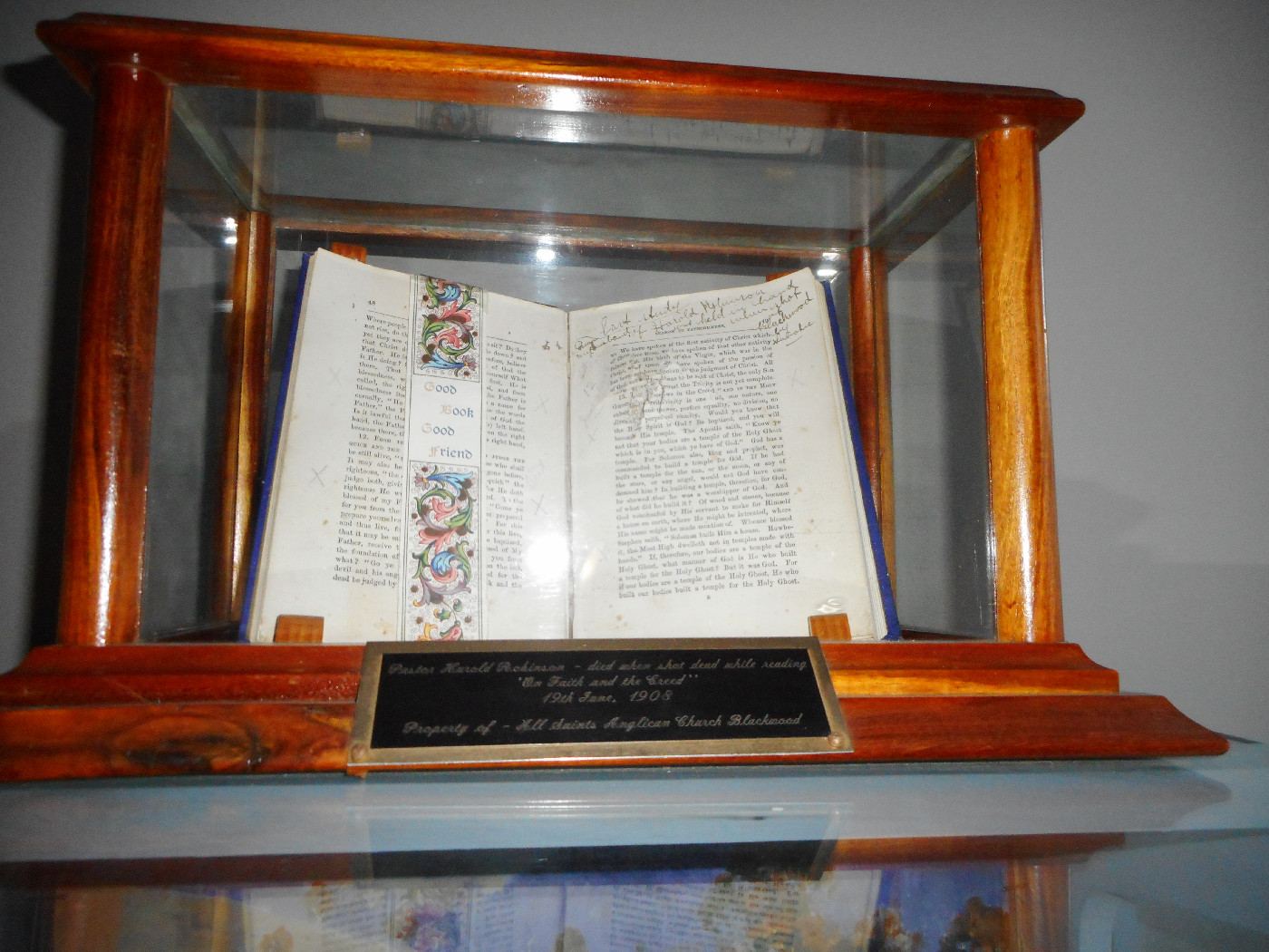 All Saints Blackwood: Diorama and Book of sermons